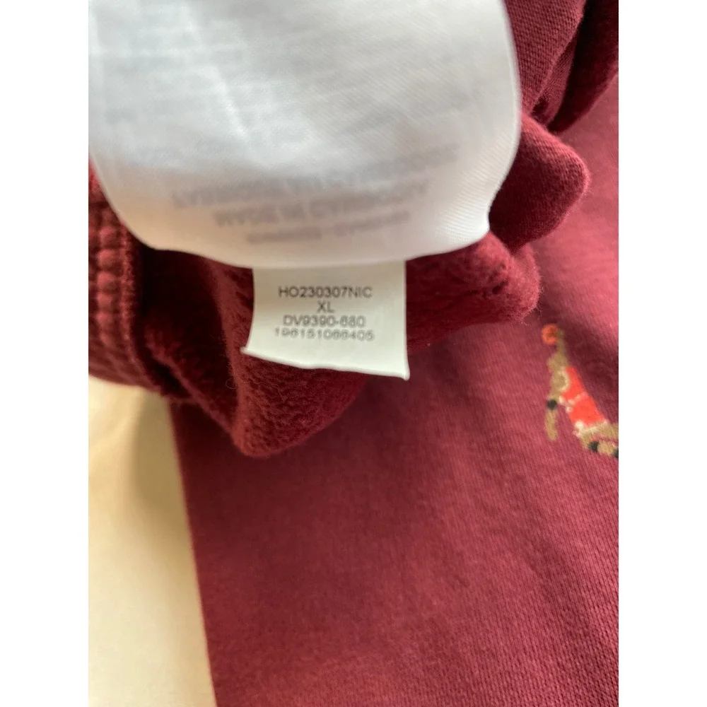 Jordan Flight MVP Fleece Pants Mens XL Burgundy All Over Print Joggers